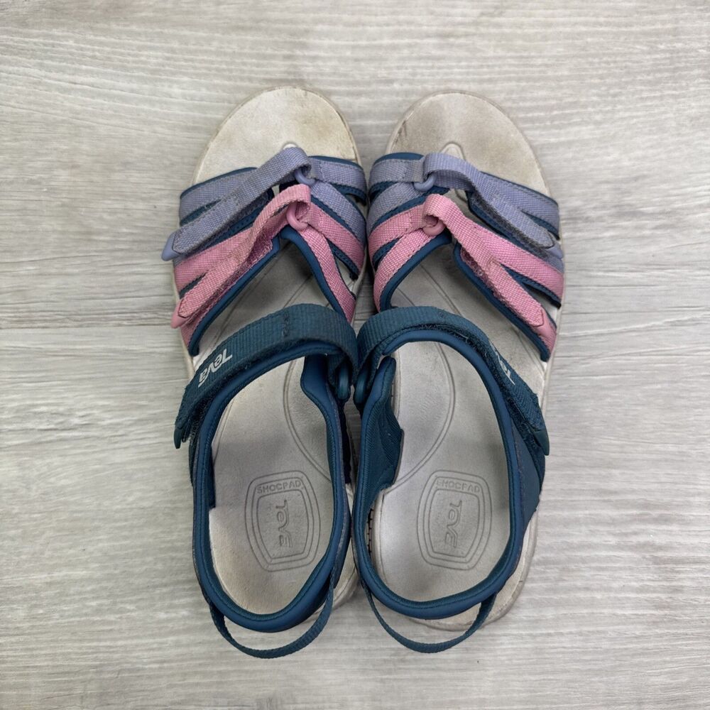 Teva Big Kids' Tirra Sandal Blue Coral Multi - 1019395C Blue Coral Multi - Picture 6 of 8